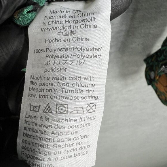 J.Crew Womens Green Jungle Print Long Sleeve Button Up Blouse Tie Neck XXS Artsy - Picture 14 of 15